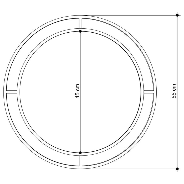 Specchio rotondo con doppia cornice Bubble in metallo colore oro