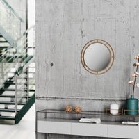 Specchio rotondo con doppia cornice Bubble in metallo colore oro