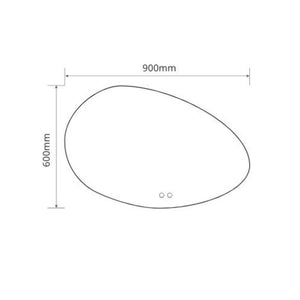 Specchio smart forma irregolare anti-appannamento YJ-1024 diametro 90x60