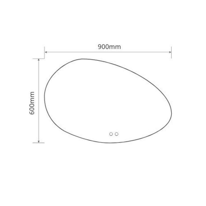 Specchio smart forma irregolare anti-appannamento YJ-1024 diametro 90x60