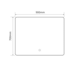 Specchio smart rettangolare YJ-7090A con retroilluminazione 90x70