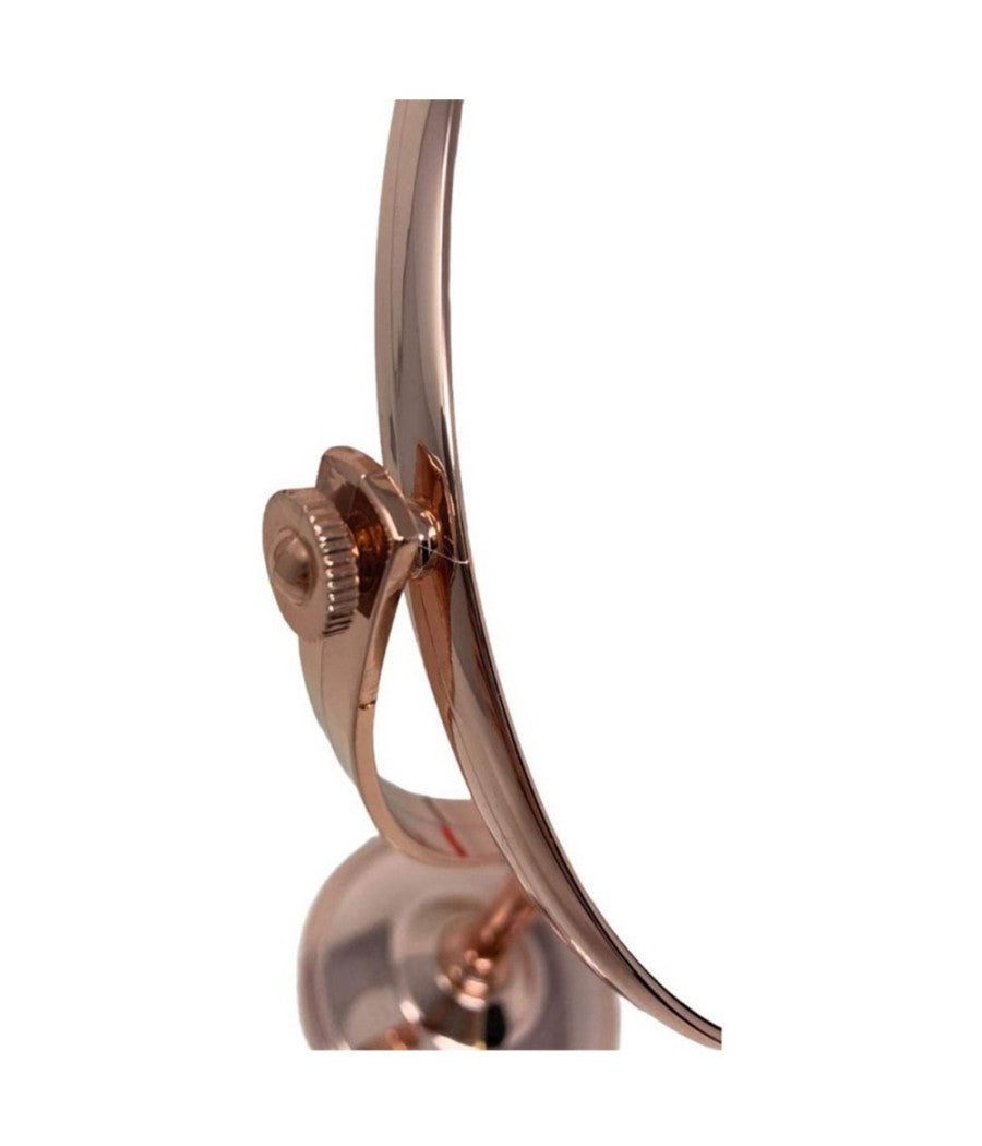 Specchio Tavolo Cosmetico Ovale Con Zoom Girevole Oro Rosa 19.5x16x33.5 Cm 69417         