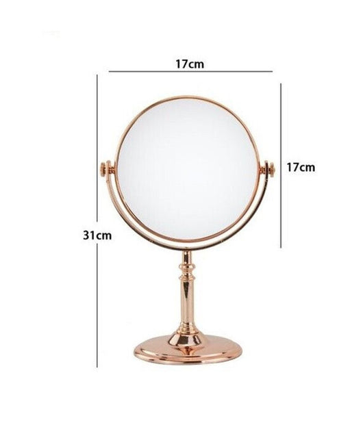 Specchio Tavolo Girevole Make Up Trucco Accessorio Bagno Oro Rosa Donna 8â€³ 69415         