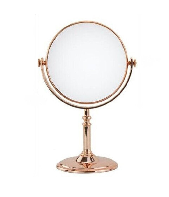 Specchio Tavolo Girevole Make Up Trucco Accessorio Bagno Oro Rosa Donna 8â€³ 69415         