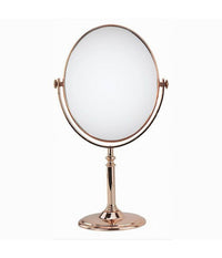 Specchio Tavolo Make Up Trucco Accessorio Bagno Oro Rosa Donna 28 Cm Ovale 69416         