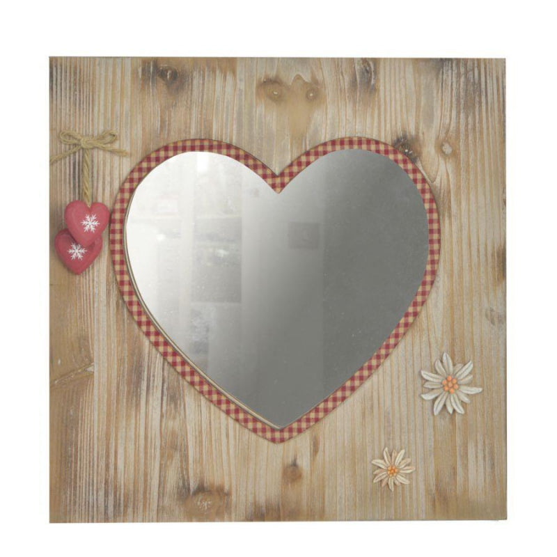 Specchio tirolo cuore cm 35x35x2