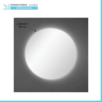 Specchio tondo 90 cm a filo lucido con illuminazione perimetrale a LED