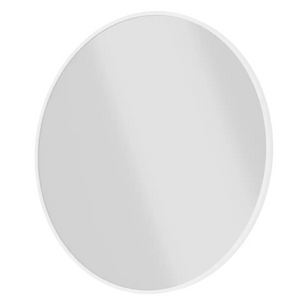 Specchio tondo Ø 80 cm con cornice bianco opaco