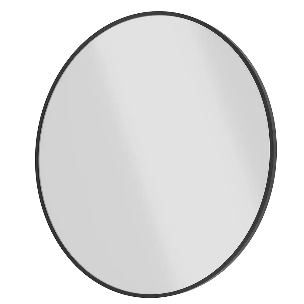 Specchio tondo Ã˜ 80 cm con cornice nero opaco