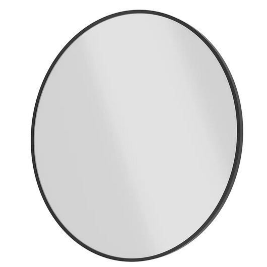 Specchio tondo Ã˜ 80 cm con cornice nero opaco
