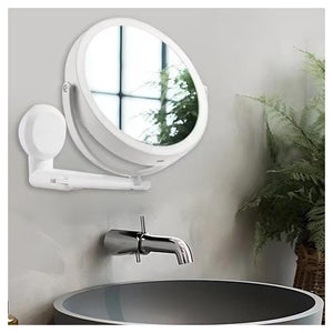Trade Shop - Specchio Trucco A Parete Illuminato Con Ingrandimento Dimmerabile Led Ricaricabile Touch -
