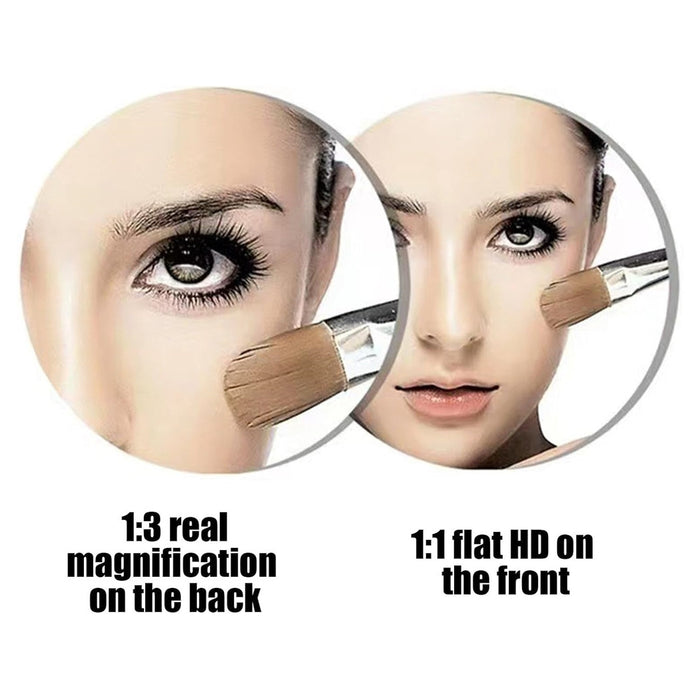 Trade Shop - Specchio Trucco A Parete Illuminato Con Ingrandimento Dimmerabile Led Ricaricabile Touch -