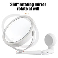 Trade Shop - Specchio Trucco A Parete Illuminato Con Ingrandimento Dimmerabile Led Ricaricabile Touch -