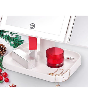 Specchio Trucco Con Ingranditore 10x 3x 2x Illuminazione A 3 Colori 72 Led Touch         