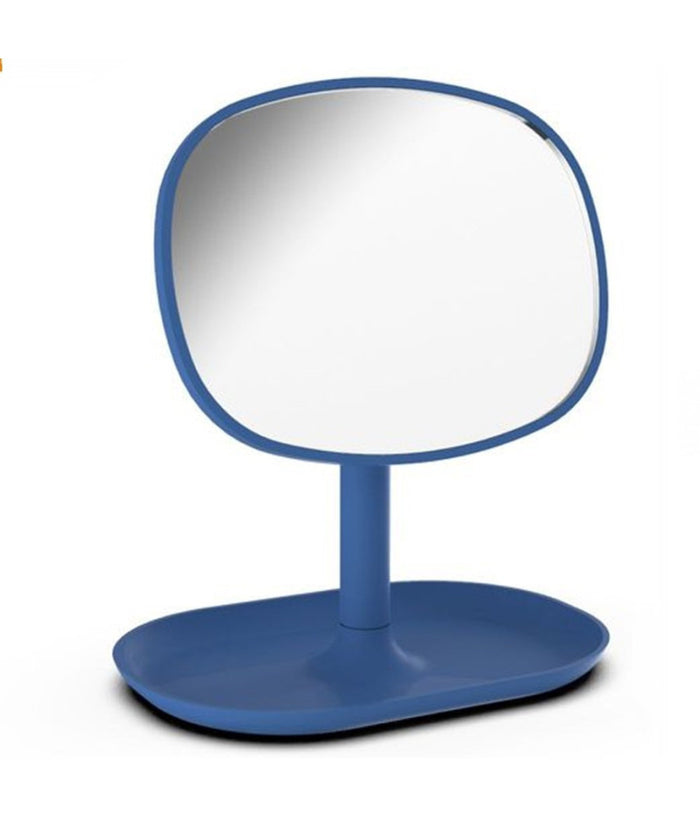 Specchio Trucco Da Tavolo Blu 19.5cm Arredo Bagno Casa Con Vassoio Make Up 69865         