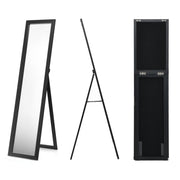 Specchio a figura intera 155x37cm con struttura di legno-Specchio moderno per camera da letto salone ingresso Nero