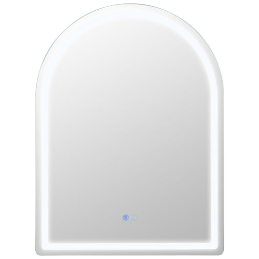 Specchio da bagno LED 80x60cm con luci dimmerabili a 3 colori funzione di memoria, Specchio da parete arco senza cornice-Specchi da parete