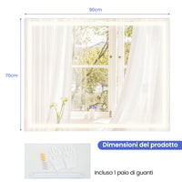 Specchio da bagno a LED antappato, Specchio da trucco montato a parete impermeabile con 3 colori schermo tattile 90x70cm-Specchi da parete