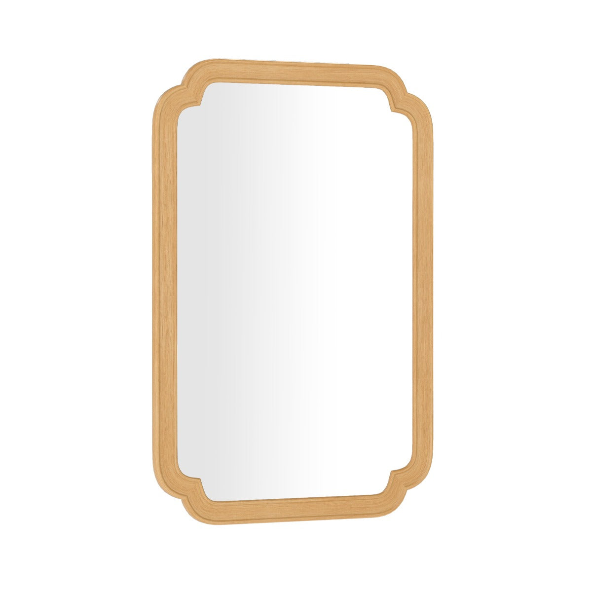 Specchio decorativo rettangolare in stile rustico per bagno soggiorno ingresso-Specchio da parete ad arco con angoli arrotondati Naturale