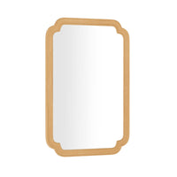 Specchio decorativo rettangolare in stile rustico per bagno soggiorno ingresso-Specchio da parete ad arco con angoli arrotondati Naturale