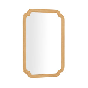 Specchio decorativo rettangolare in stile rustico per bagno soggiorno ingresso-Specchio da parete ad arco con angoli arrotondati Naturale