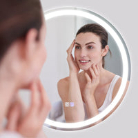 Specchio LED rotondo da bagno a parete, Specchio impermeabile con luminosit¨¤ e temperatura del colore regolabili-Specchi da parete