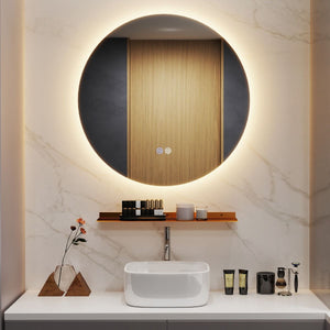 Specchio LED da bagno 60cm con luce a 3 colori e luminosit¨¤ regolabile funzioni di autosbrinante, Specchio da trucco-Specchi da parete