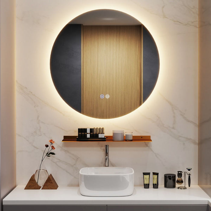 Specchio LED da bagno 60cm con luce a 3 colori e luminosit¨¤ regolabile funzioni di autosbrinante, Specchio da trucco-Specchi da parete