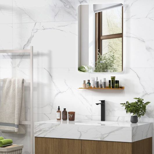 Specchio LED da bagno 70x50cm con luminosit¨¤ regolabile e 3 colori funzioni di autosbrinante, Specchio da trucco-Specchi da parete