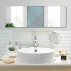 Specchio rettangolare da parete con bordo smussato , Specchio senza cornice di grandi dimensioni 110x38cm-Specchi da parete