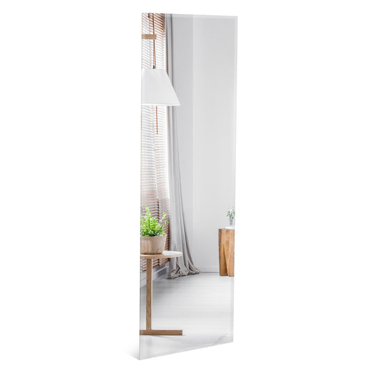 Specchio rettangolare da parete con bordo smussato , Specchio senza cornice di grandi dimensioni 110x38cm-Specchi da parete