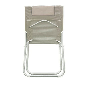 Trade Shop - Spiaggina Con Cuscino Per Testiera Crema 57x47x95 Cm Pieghevole Portatile 281016 -