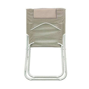 Trade Shop - Spiaggina Con Cuscino Testiera Crema Textilene 57x47x95cm Pieghevole Portatile 281034 -