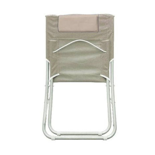 Trade Shop - Spiaggina Con Cuscino Testiera Crema Textilene 57x47x95cm Pieghevole Portatile 281034 -