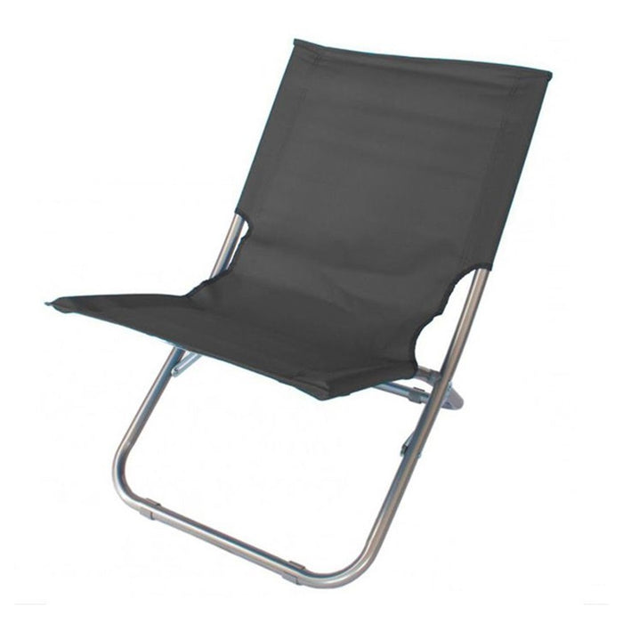 Trade Shop - Spiaggina In Tessuto Oxford Grigia Pieghevole Sedia Mare Campeggio Portatile 281049 -        