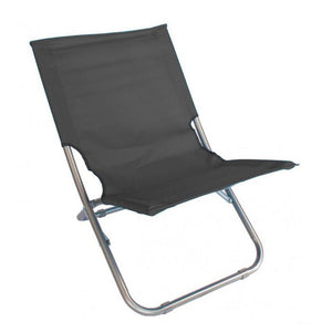 Trade Shop - Spiaggina In Tessuto Oxford Grigia Pieghevole Sedia Mare Campeggio Portatile 281049 -        