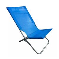 Trade Shop - Spiaggina In Textilene Blu Pieghevole Sedia Per Mare Campeggio 57x47x72 Cm 281053 -        