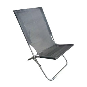 Trade Shop - Spiaggina In Textilene Grigia Pieghevole Sedia Per Mare Campeggio 57x47x72cm 281052 -        