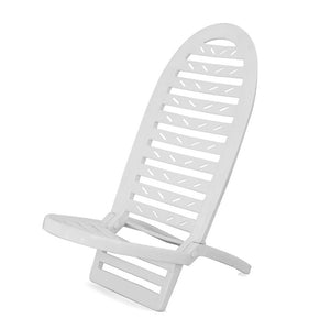 Trade Shop - Spiaggina Pieghevole Bianca In Plastica 40x40x86 Cm Per Mare Piscina Estate 070301 -