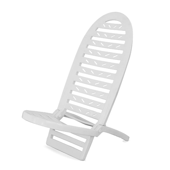 Trade Shop - Spiaggina Pieghevole Bianca In Plastica 40x40x86 Cm Per Mare Piscina Estate 070301 -