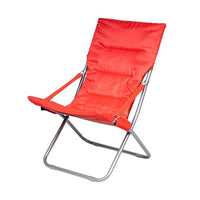 Trade Shop - Spiaggina Sedia Canapone In Acciaio Tessuto Imbottito Pieghevole Relax Rosso 3994182 -