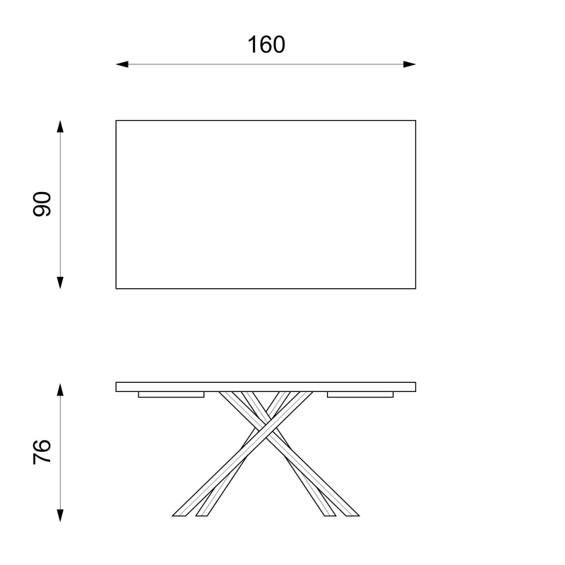 Spike STONES Tavolo Allungabile 160/240 x 90 cm