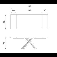 Spike STONES Tavolo Allungabile 160/240 x 90 cm
