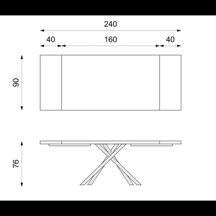 Spike STONES Tavolo Allungabile 160/240 x 90 cm