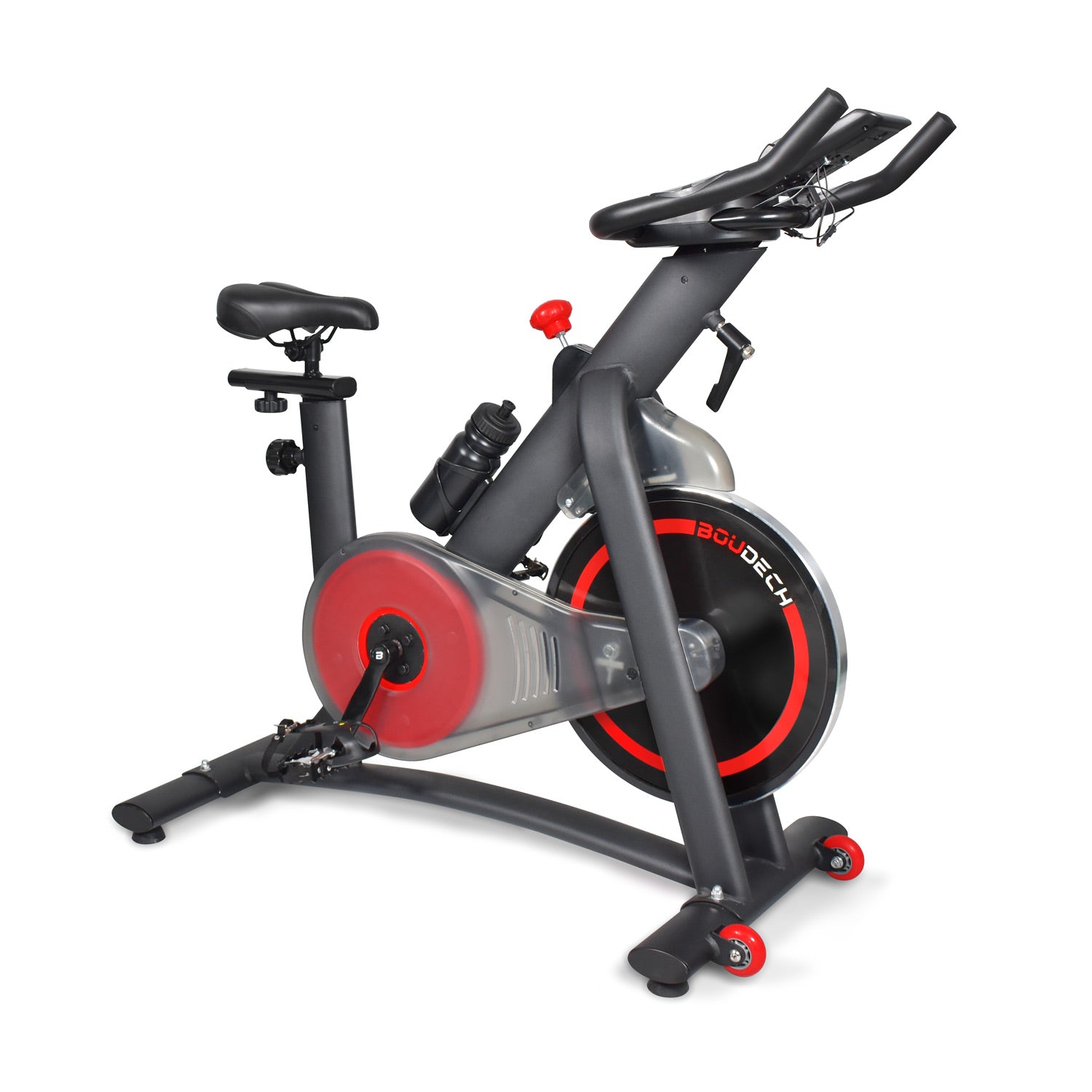EDGE 1600 - Cyclette da corsa professionale con volano da 16 kg a resistenza magnetica, display LCD, software di monitoraggio e supporto tablet Cyclette da fitness Whirling bike Professional Running bike