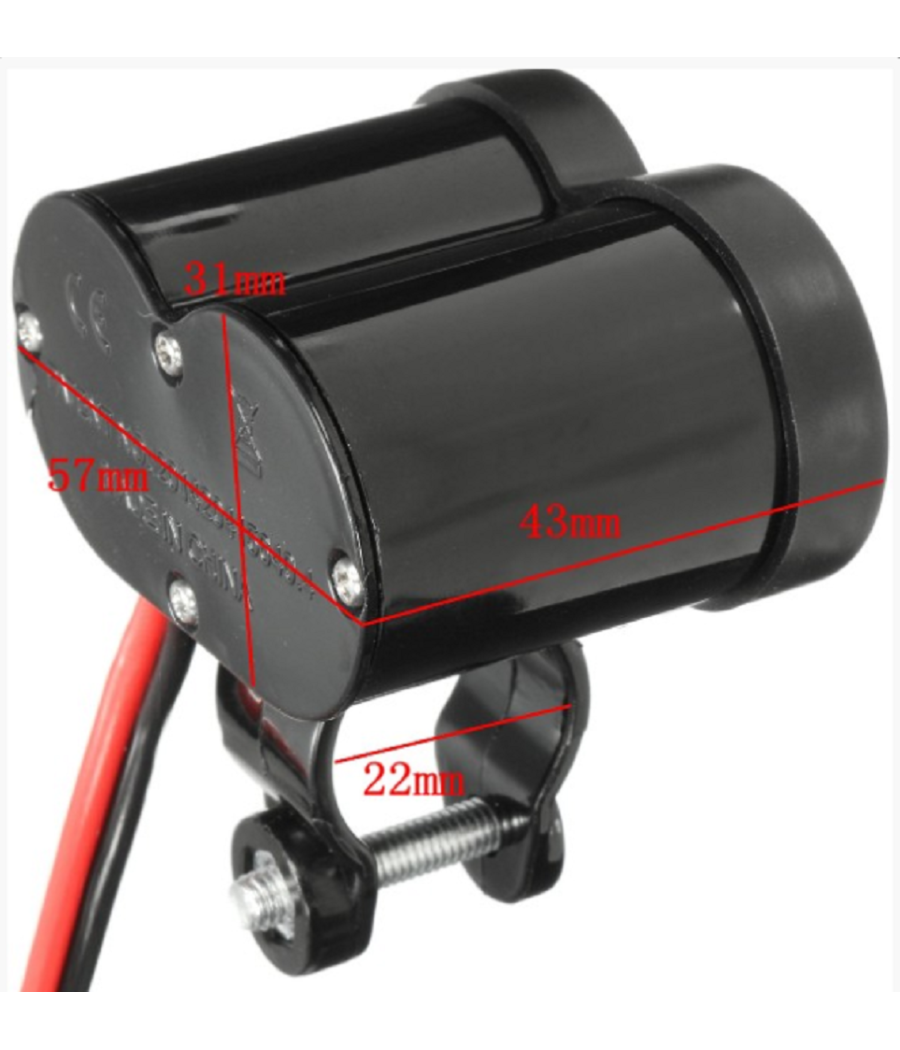 Spina Accendino Caricabatteria Per Moto Cellulare Porte Usb Accendisigari Q-a47         