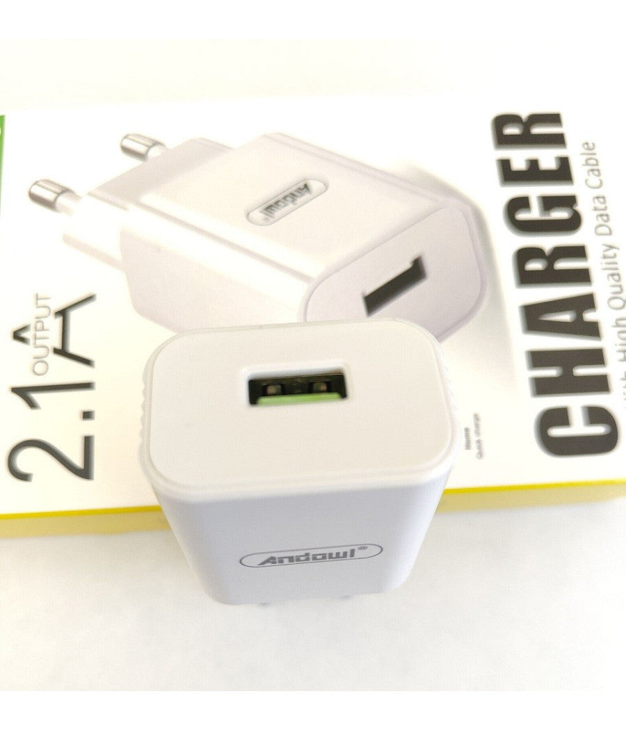 Spina Caricabatterie Usb Smartphone 2.1a Ricarica Veloce Per Presa Muro Q-cd013         