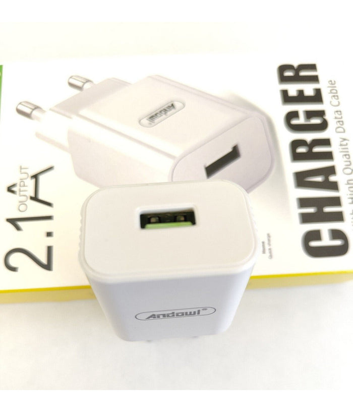 Spina Caricabatterie Usb Smartphone 2.1a Ricarica Veloce Per Presa Muro Q-cd013         