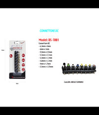 Spina Connettore Dc Alimentatore Notebook Laptop Universale 8 Pz Maxtech Ds-t001         
