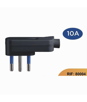 Spina Elettrica Piatta Salvaspazio Laterale 2p+t 10a 25 V Max 1500 W Nero 80004         